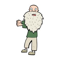 cartoon bearded old man N55