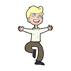 cartoon excited boy N218