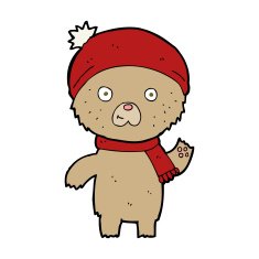 cartoon waving teddy bear N75