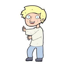 cartoon excited boy N219