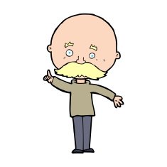 cartoon bald man with idea N33