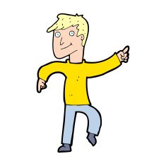 cartoon happy man pointing N86