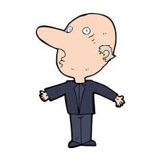 cartoon confused middle aged man N14