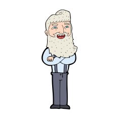 cartoon happy man with beard N62