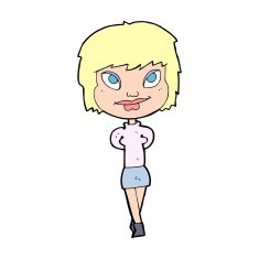 cartoon happy woman N375