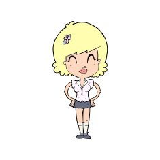 cartoon happy woman N376