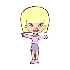 cartoon woman pointing N307