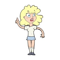 cartoon woman making point N30