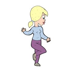 Cartoon Woman Waving N482