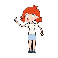 cartoon woman with idea N374