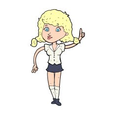 cartoon pretty woman with idea N99