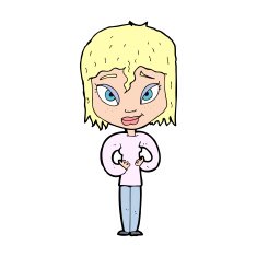 cartoon satisfied woman N15