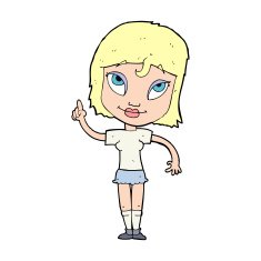 cartoon woman with idea N375