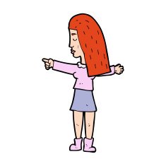 cartoon woman pointing N308
