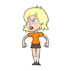 cartoon surprised woman N337