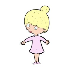 cartoon surprised woman N338