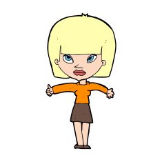 cartoon woman giving thumbs up symbol N98