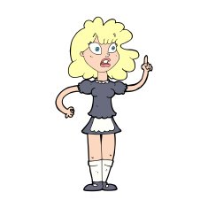 cartoon worried maid N15