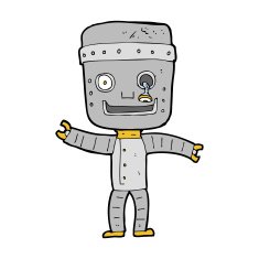 cartoon funny old robot N14