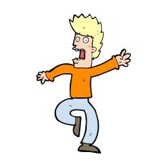 cartoon frightened man N155