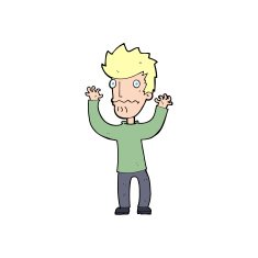 cartoon frightened man N156