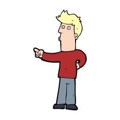Cartoon Man Pointing N296