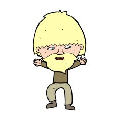 cartoon happy man with beard N63