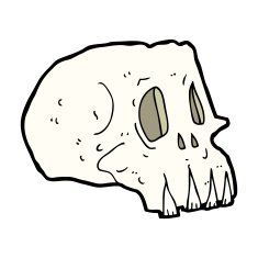 cartoon spooky skull N251