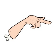 cartoon halloween pointing hand N11