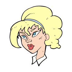 cartoon pretty woman N407