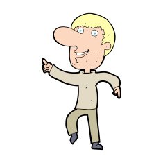 cartoon happy man dancing N51