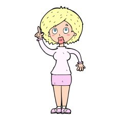 cartoon woman with idea N376