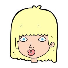 cartoon surprised woman N340
