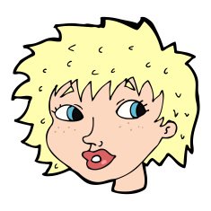 cartoon surprised woman N341
