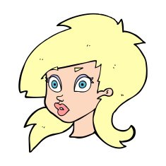 cartoon pretty surprised woman N14