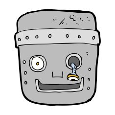 cartoon robot head N108
