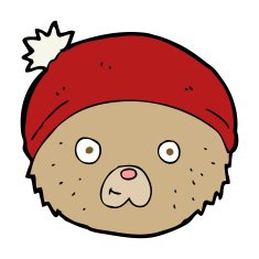 cartoon teddy bear face N26