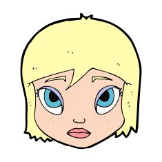 cartoon female face N218