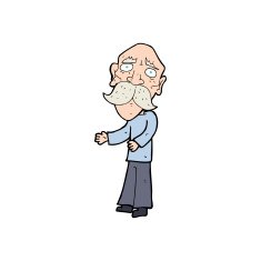cartoon lonely old man N12
