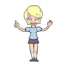 cartoon pretty girl with idea N42