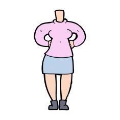 cartoon female body (add photos or mix and match cartoons) N334