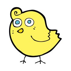 funny cartoon bird N257