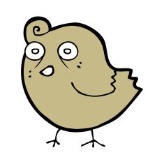 funny cartoon bird N258