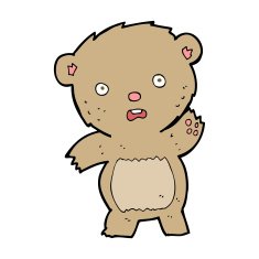 cartoon unhappy teddy bear N8