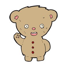 cartoon teddy bear waving N33