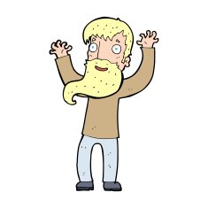 cartoon excited man with beard N14