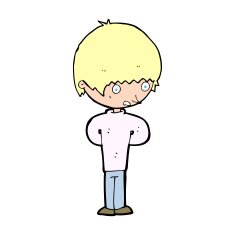 cartoon nervous boy N21