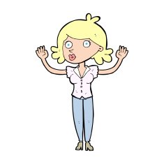 cartoon woman surrendering N15
