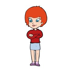 cartoon proud woman N39