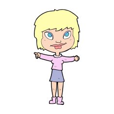 cartoon woman pointing N309